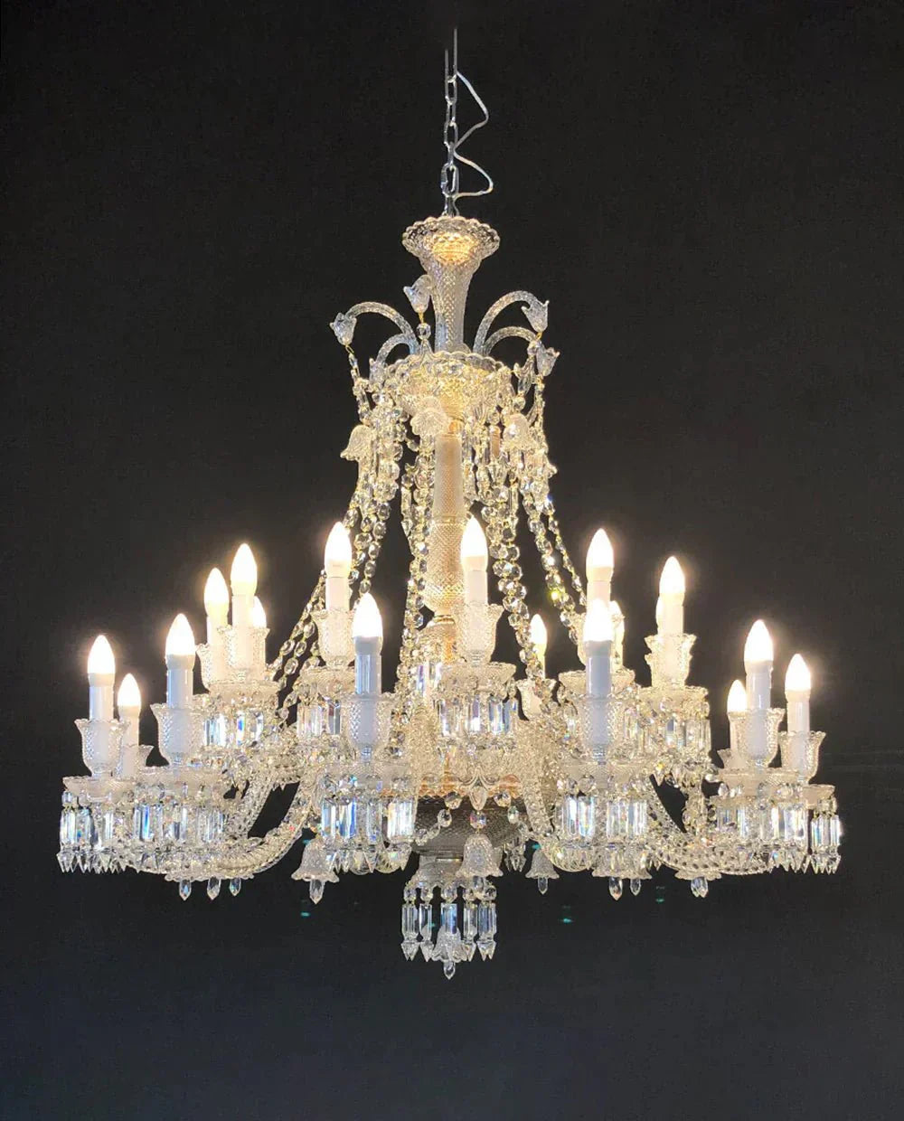 Short 24 Lights Clear Zanith Chandelier Crystal Lighting