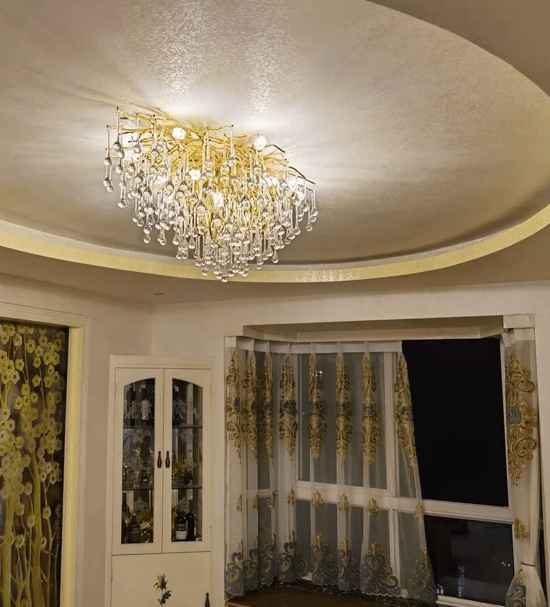 Stunning Tree Branch Crystal Chandelier with Clear Teardrop-shaped for Living/Dining Room