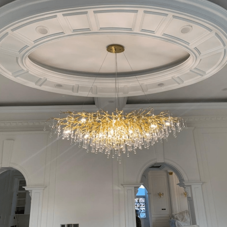 Stunning Tree Branch Crystal Chandelier with Clear Teardrop-shaped for Living/Dining Room