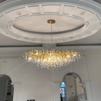 Stunning Tree Branch Crystal Chandelier with Clear Teardrop-shaped for Living/Dining Room