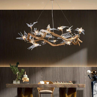 Swallow Branch Chandelier - Size: Dia 33.4â€³(85cm) x H 13.7â€³(35cm)Warm LightA 1 Candle Company