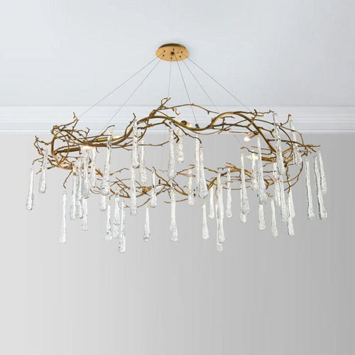 Teardrop Round Chandelier - Lacquered Burnished BrassA 1 Candle Company