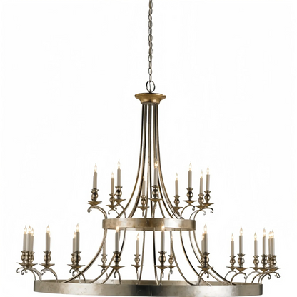 Vintage Large Iron Chandelier with Candle Rustic Farmhouse Pendant Lighting