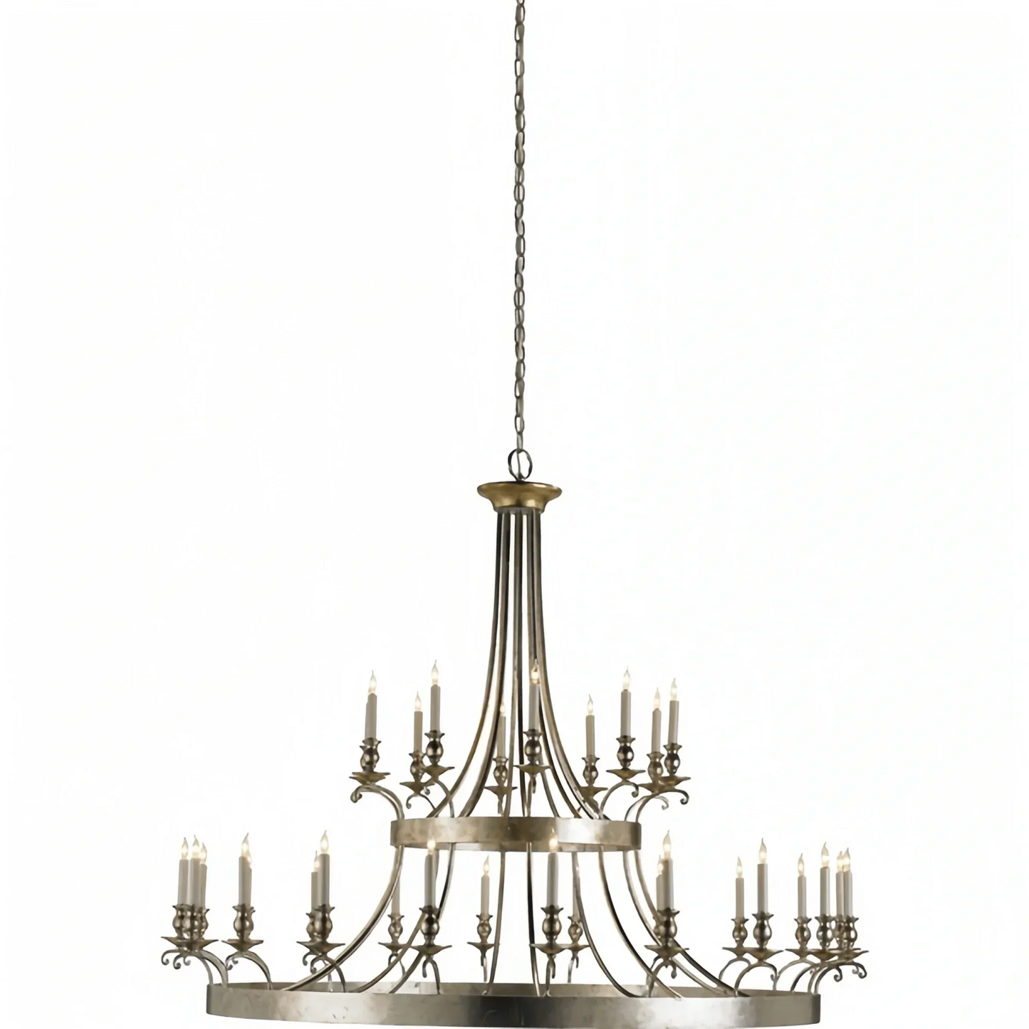 Vintage Large Iron Chandelier with Candle Rustic Farmhouse Pendant Lighting