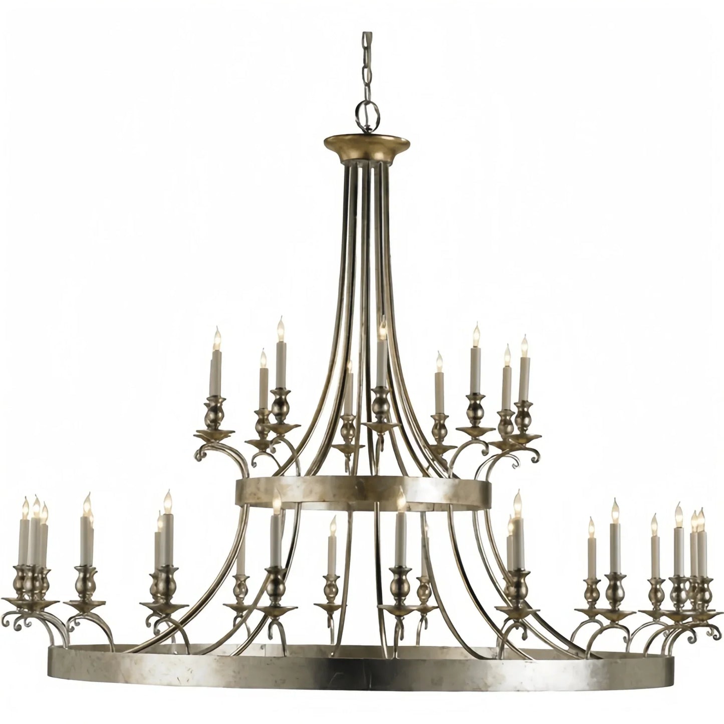 Vintage Large Iron Chandelier with Candle Rustic Farmhouse Pendant Lighting