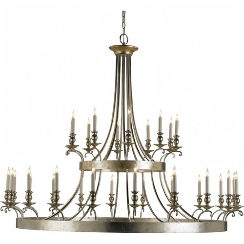 Vintage Large Iron Chandelier with Candle Rustic Farmhouse Pendant Lighting